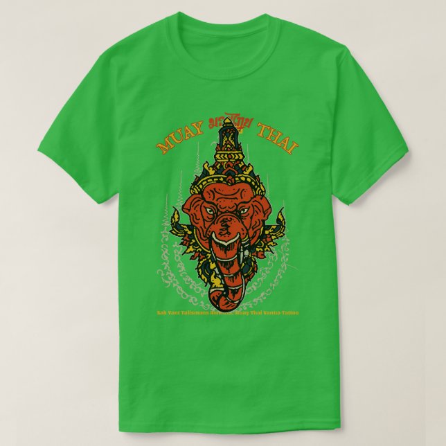 Classic Muay Thai Elephant Tattoo T-Shirt (Design vorne)
