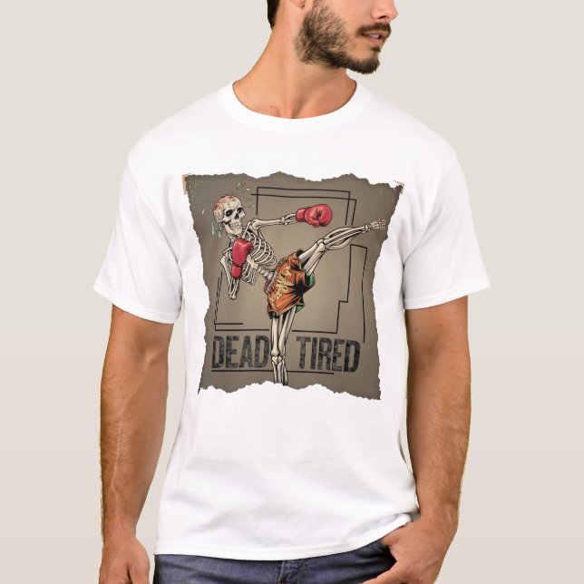 Classic Muay Thai Skeleton Fighter T - Shirt (Vorderseite)