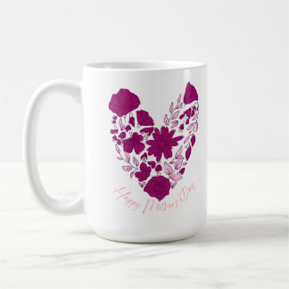 Classic Mug with Floral Motif and "Happy Mother's Kaffeetasse