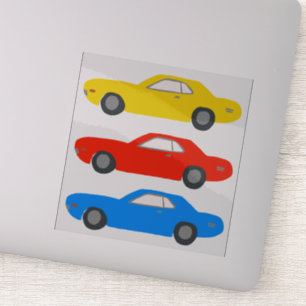 Classic Muscle Cars Illustrierter Vintager Aufkleb Aufkleber