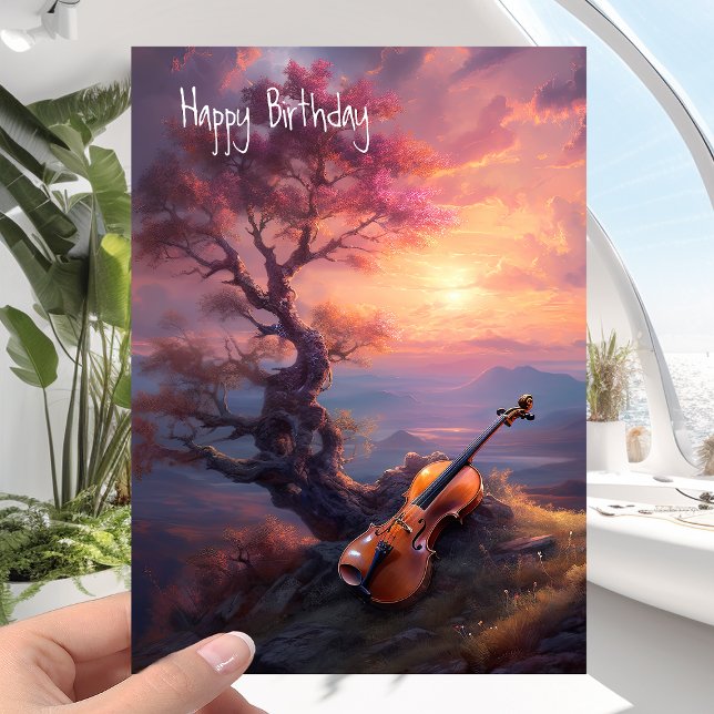 Classic Music Lover oder Violinist Bonsai Birthday Karte (Von Creator hochgeladen)