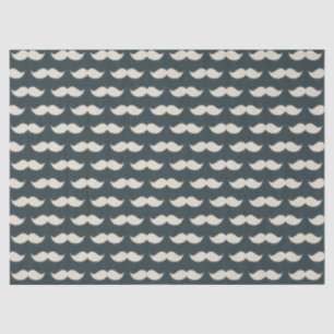 Classic Mustache Pattern on Black Seidenpapier