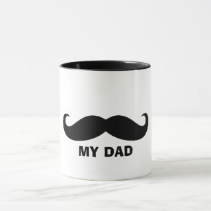 Classic Mustache Tasse - Black & White Design Papa