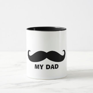 Classic Mustache Tasse - Black & White Design Papa