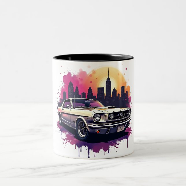 Classic Mustang Coffee Mug Zweifarbige Tasse (Mittel)