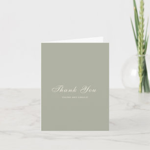 Classic Mute Green Foto Elegante Hochzeit Dankeskarte
