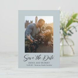 Classic Mutes Blue Foto Elegante Hochzeit Save The Date