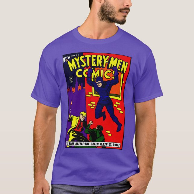 Classic Mystery Men Comic T - Shirt der 40er Jahre (Vorderseite)