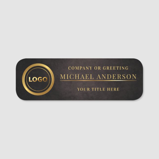 Classic Name Tag Gold Logo Beruflich Mitarbeiter Namensschild (Vorderseite)