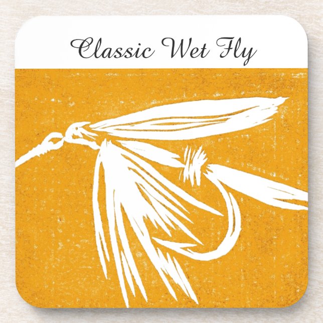 "Classic Nass Fly - Golden" Trout Fly Untersetzer (Vorderseite)