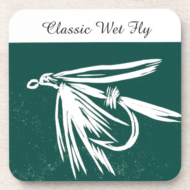 "Classic Nass Fly - Green" Foreut Fly Untersetzer (Vorderseite)
