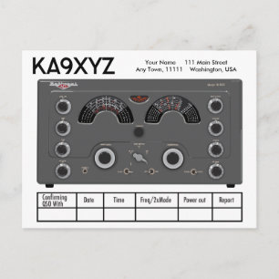 Classic National NC-183D Radio Transceiver QSL Postkarte