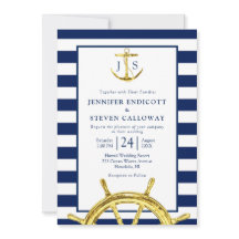Classic Nautical Navy Blue and Gold Wedding