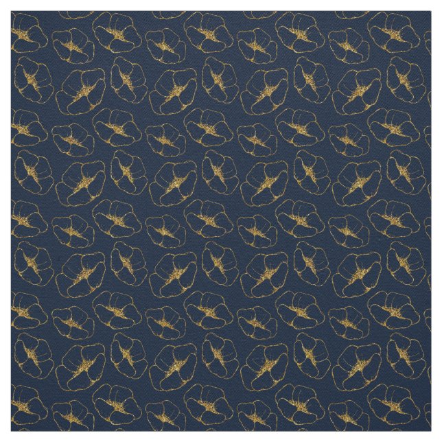 Classic Navy Blue and Gold Fabric Seamless Pattern Stoff (Muster)