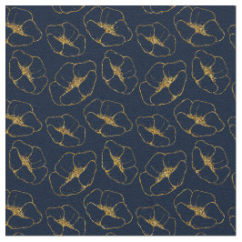 Classic Navy Blue and Gold Fabric Seamless Pattern Stoff