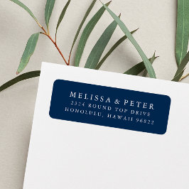 Classic Navy Blue and White Rücksendeadresse