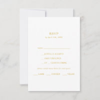 Classic Navy Blue | Gold Menu Choice RSVP Card