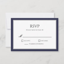 Classic Navy Blue Gray Border UAWG Response Card
