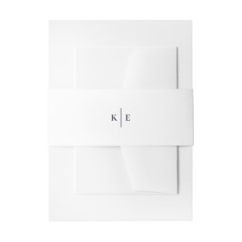Classic Navy Blue Monogram Invitation Bly Band