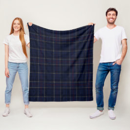 Classic Navy Blue Plaid Christmas Fleecedecke