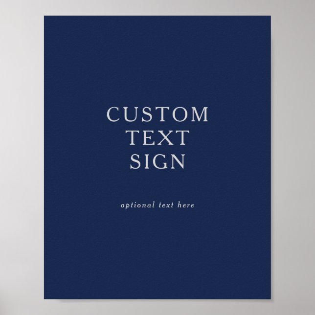 Classic Navy Blue | Silberkarten und Sondergeschen Poster (Vorne)