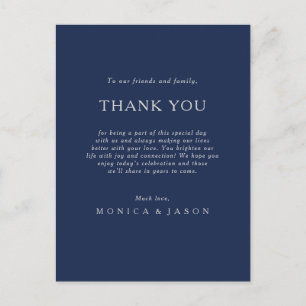 Classic Navy Blue Silver Vielen Dank Empfang Card Postkarte