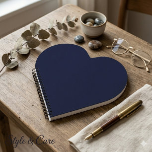Classic Navy Blue Spiral Bound Heart geformt Notizbuch
