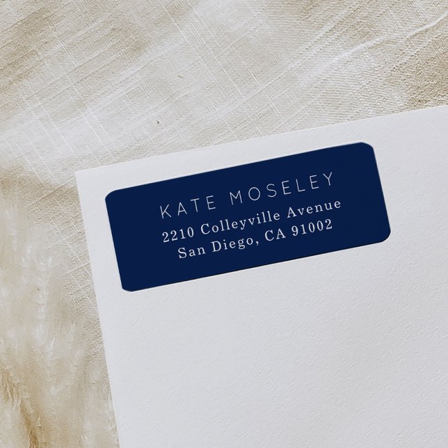 Classic Navy Blue und White Rücksendeadressen-Aufk (Navy blue classic return address labels.)