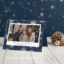 Classic Navy Snowflake Weihnachts-Foto