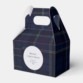 Classic Navy Tartan Plaid Holiday Cookie Geschenkschachtel