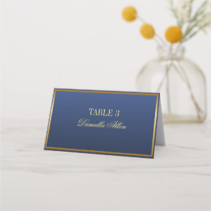 Classic Navy und Gold Elegante Hochzeitsfeiern Pla Platzkarte