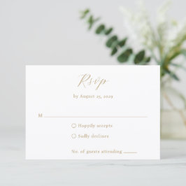 Classic Neutral Monogram Elegant Wedding RSVP Karte