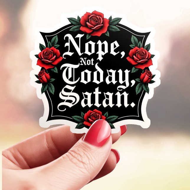 Classic Nope noch nicht Satan Aufkleber (Von Creator hochgeladen)