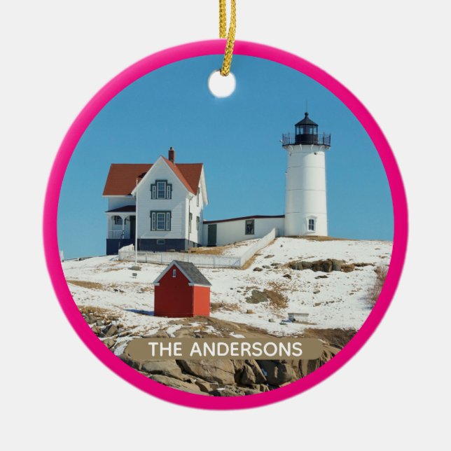 Classic Nubble Lighthouse Keramik Ornament (Vorne)