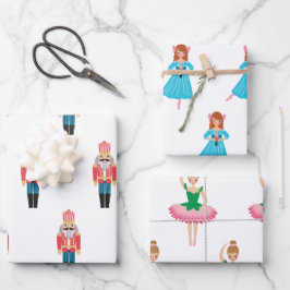 Classic Nutcracker, Ballerina Set 3 Geschenkpapier Set