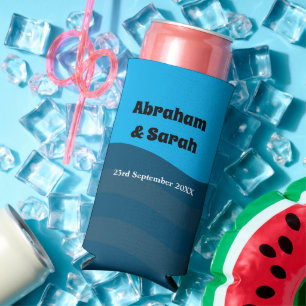 Classic Ocean Blue Beach Waves Gastgeschenke Hochz Selters Dosenkühler