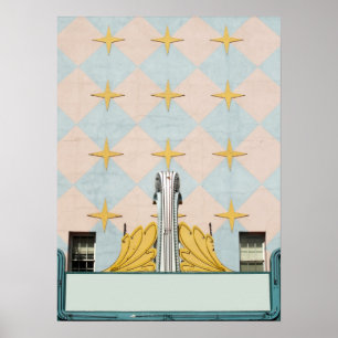 Classic Old Movie Theater Marquee Poster