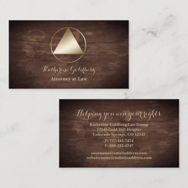 Classic Old School Attorney Business Card Visitenkarte (Vorne/Hinten)