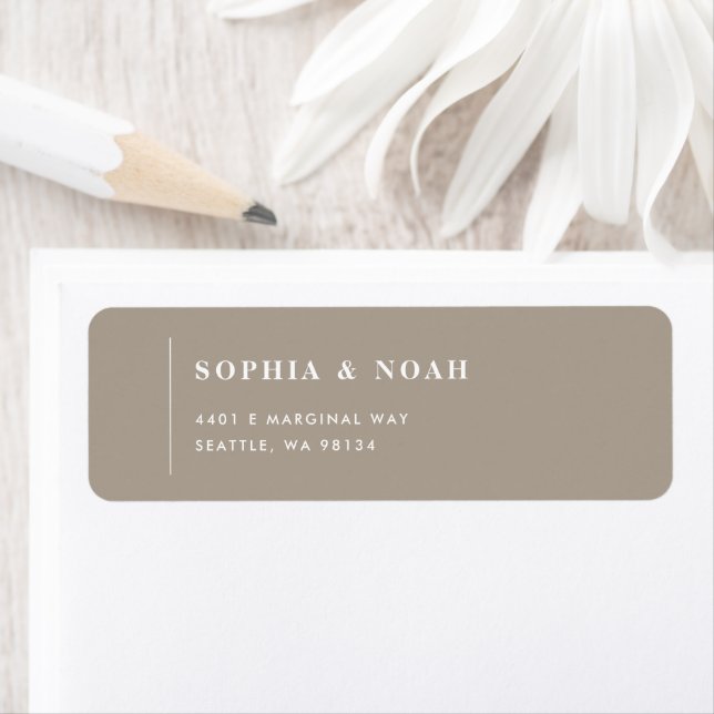 Classic Olive Gray Minimal Wedding Rücksendeadress (Insitu)