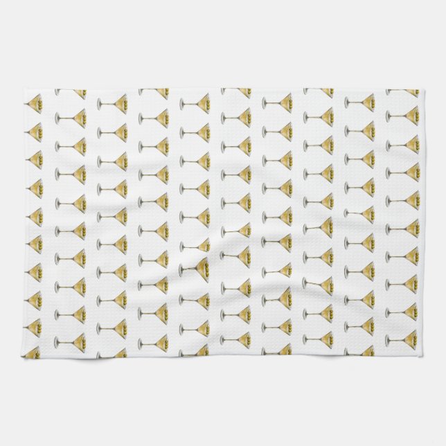 Classic Olive Martini Print Kitchen Towel  Geschirrtuch (Horizontal)