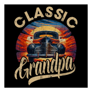 Classic Opa Funny Sprichwort Car Lover Vater Pap Poster