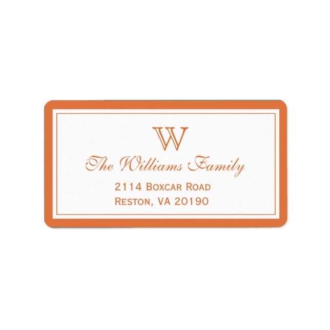 Classic Orange Adressaufkleber (Vorne)