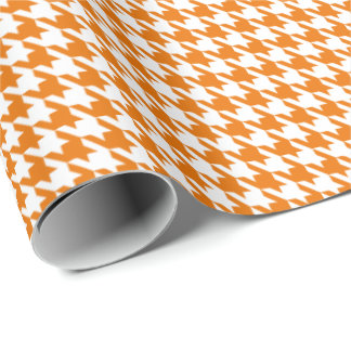 Classic Orange and White Houndstooth Pattern Geschenkpapier