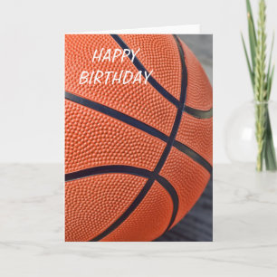 Classic Orange Basketball Happy Birthday Card Karte