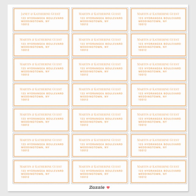 Classic Orange Guest Mailing Labels 21 pro Blatt (Blatt)