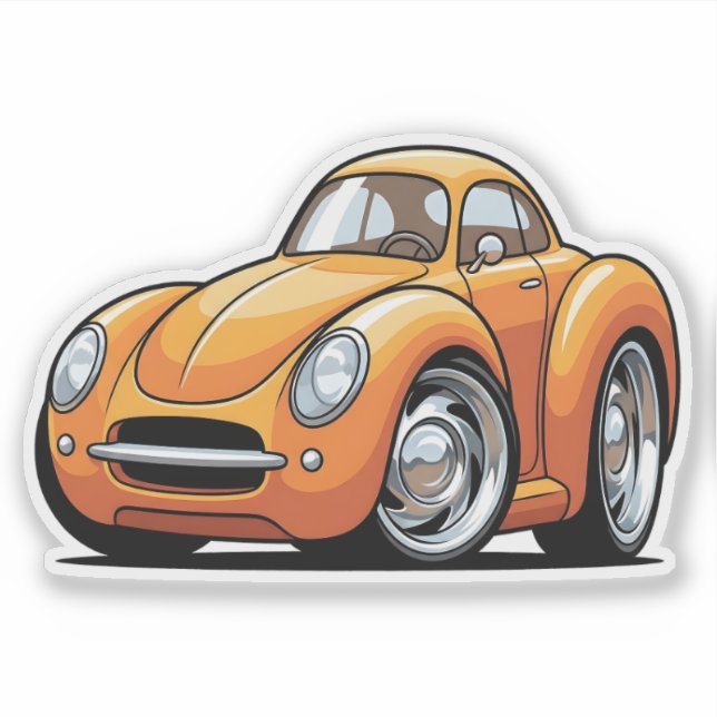 Classic Orange Toon Car Aufkleber (Vorderseite)