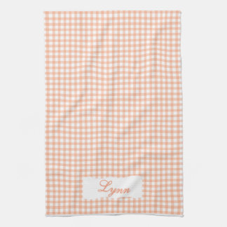 Classic Orange & White Gingham | Personalized Name Geschirrtuch