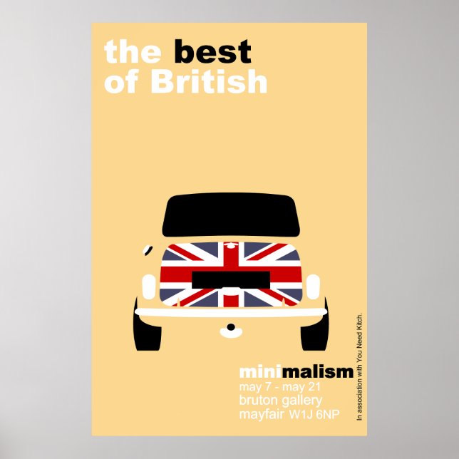 Classic Original Mini Cooper minimalist art Poster (Vorne)