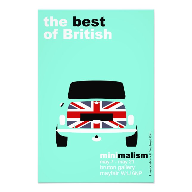 Classic Original Mini Cooper minimalist art Poster (Vorne)