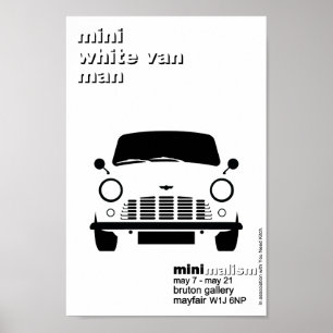 Classic Original Mini white van minimalist art Poster